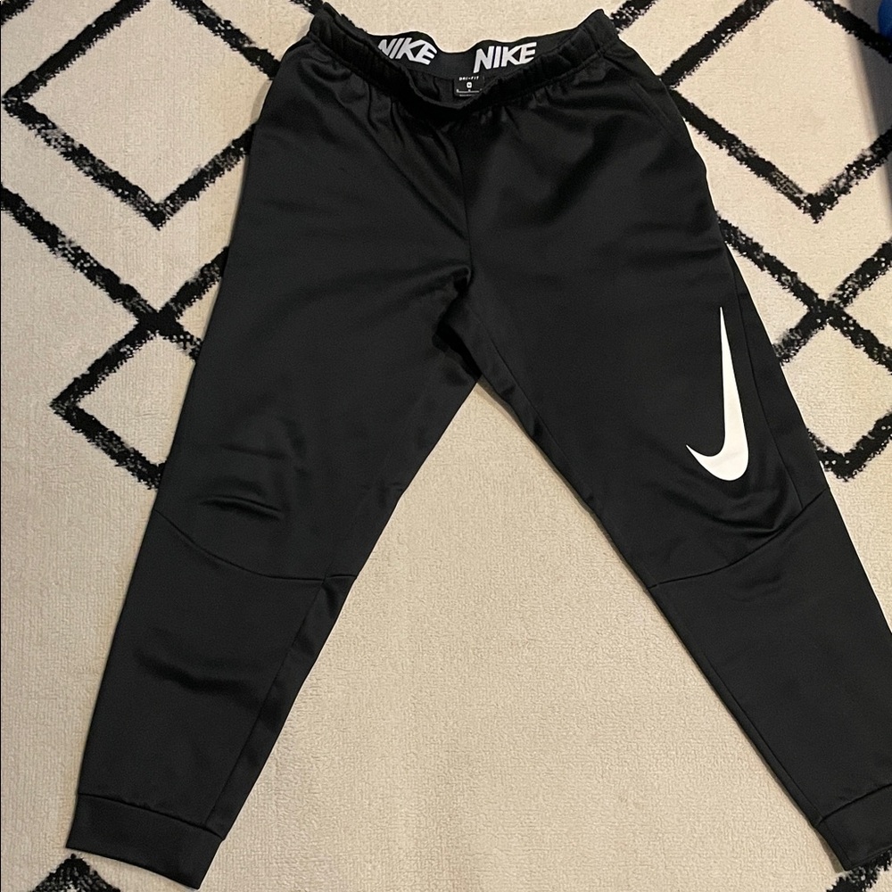 Nike Mens Black Sweatpants with White Logo